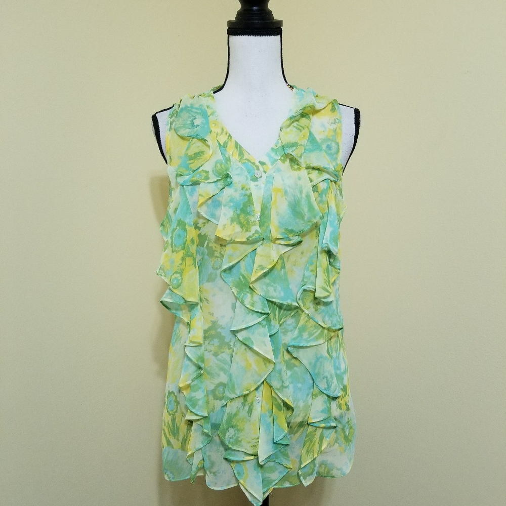 Sleeveless ruffle blouse